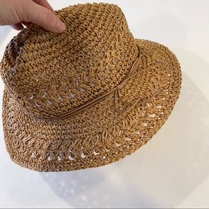 Scala woven toyo summer hat with adjustable ties